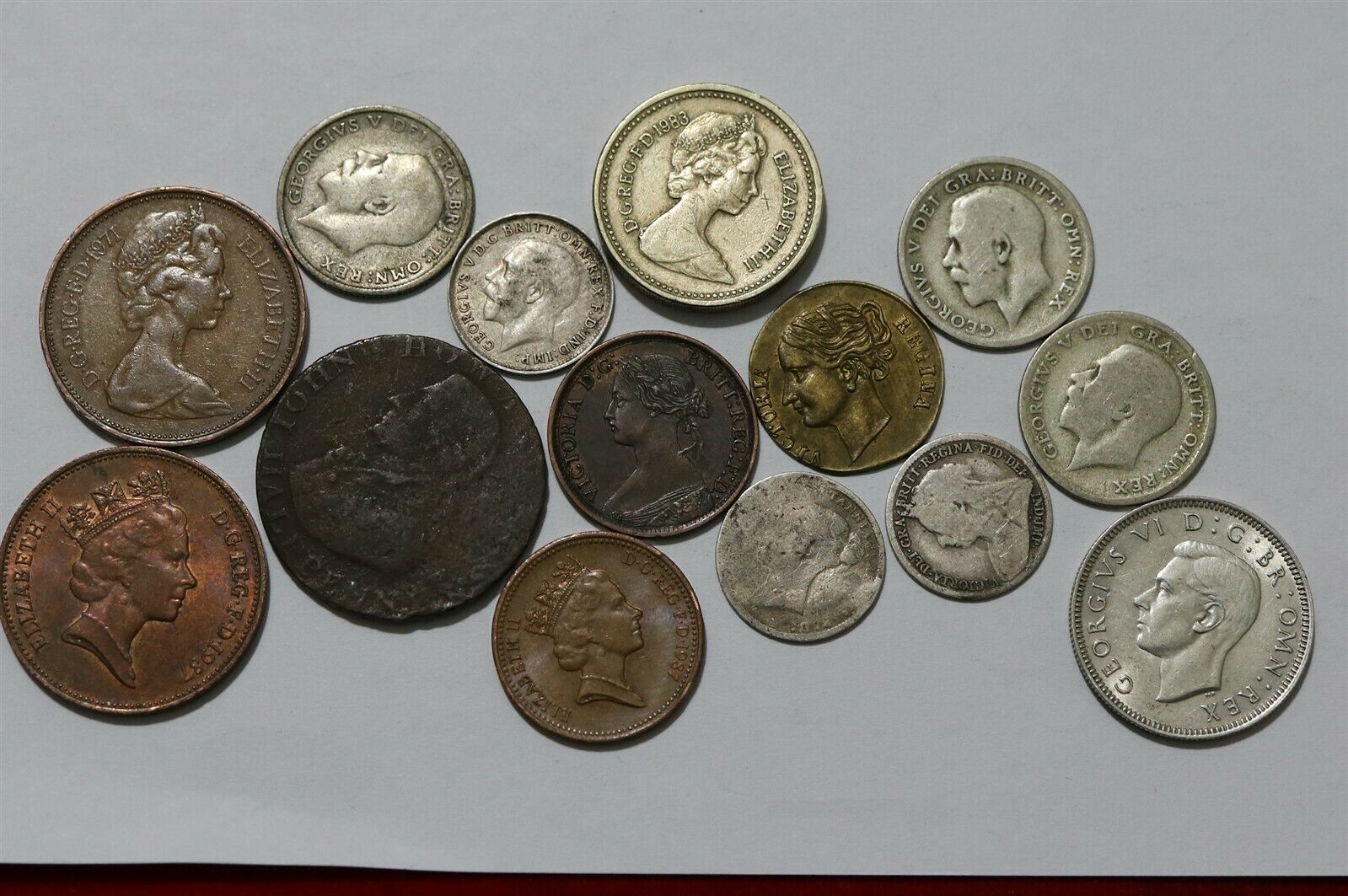 Uk Gb Old Coins Lot With Silver B38 Xv28