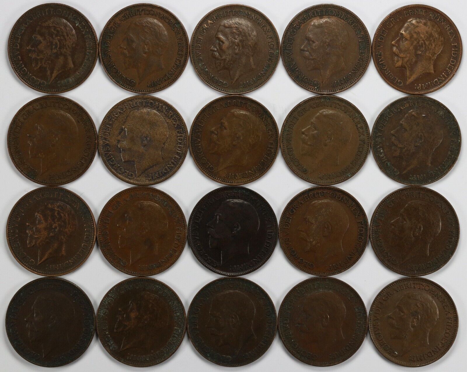 Lot Of 20 British Farthings Mixed Dates